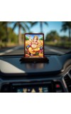 Car Desk/Table Top Lord Ganesha Wooden Photo Stand 3x4 Inches, Compact & Stylish Spiritual Display For Car, Home & Office (Pack Of 1) (F14523)