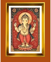 Golden Photo Frame - 10x14 Inches | Elegant Wooden Frame For Home, Office & Temple Decoration | Spiritual Wall & Table Decor and Gift Item