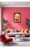 Lord Hanuman Photo Frame For Wall & Table | 7x9 Inch Golden Cherry Finish | Decorative Lord Hanuman Photo Frame For Home, Office & Pooja Room (F11780)