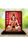 Car Desk/Table Top Lord Shiva Wooden Photo Stand 3x4 Inches, Compact & Stylish Spiritual Display For Car, Home & Office (Pack Of 1) (F14533)
