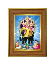 Lord Vishwakarma Photo Frame 10x14 Inches-Brown Wooden Frame For Home, Office & Temple Decoration And Gifting (F6383)