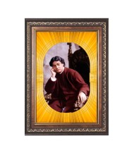 Swami Vivekananda Spiritual Guru Digital Photo In Designer Frame, Size 10x16 Inch | Hindu Religious Picture For Home Temple, Office & Gift | Wall Art & Pooja Decor (F10477)