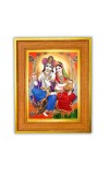 Radha Krishna Photo Frame 12x16 Inches-Brown Wooden Frame For Home, Office & Temple Decoration And Gifting (F6468)