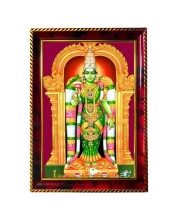Goddess Meenakshi Photo Frame For Wall & Table | 7x9 Inch Golden Cherry Finish | Decorative Goddess Meenakshi Photo Frame For Home, Office & Pooja Room (F11682)