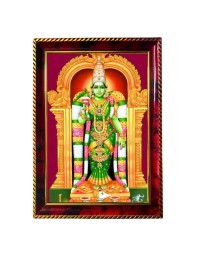 Goddess Meenakshi Photo Frame For Wall & Table | 7x9 Inch Golden Cherry Finish | Decorative Goddess Meenakshi Photo Frame For Home, Office & Pooja Room (F11692)