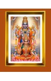 Lord Venkateswara & Maa Lakhsmi Golden Photo Frame - 10x14 Inches | Elegant Wooden Frame For Home, Office & Temple Decoration | Spiritual Wall & Table Decor and Gift Item