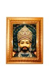 Khatu Shyam Ji Golden Designer Photo Frame | 18x22 Inch Religious Wall Hanging Frame For Home & Office Decoration | Hindu Deity Spiritual Gift Item