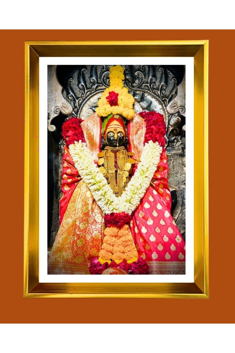 Golden Photo Frame - 10x14 Inches | Elegant Wooden Frame For Home, Office & Temple Decoration | Spiritual Wall & Table Decor and Gift Item