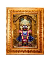 Divine Krishna Golden Designer Photo Frame | 16x20 Inch Religious Wall Hanging Frame For Home, Office Decoration and Spiritual Gift Item (M5)