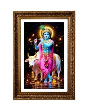 Divine Krishna Big Photo Frame - 20x28 Inches For Home,Temple & Office Decoration (F11141)