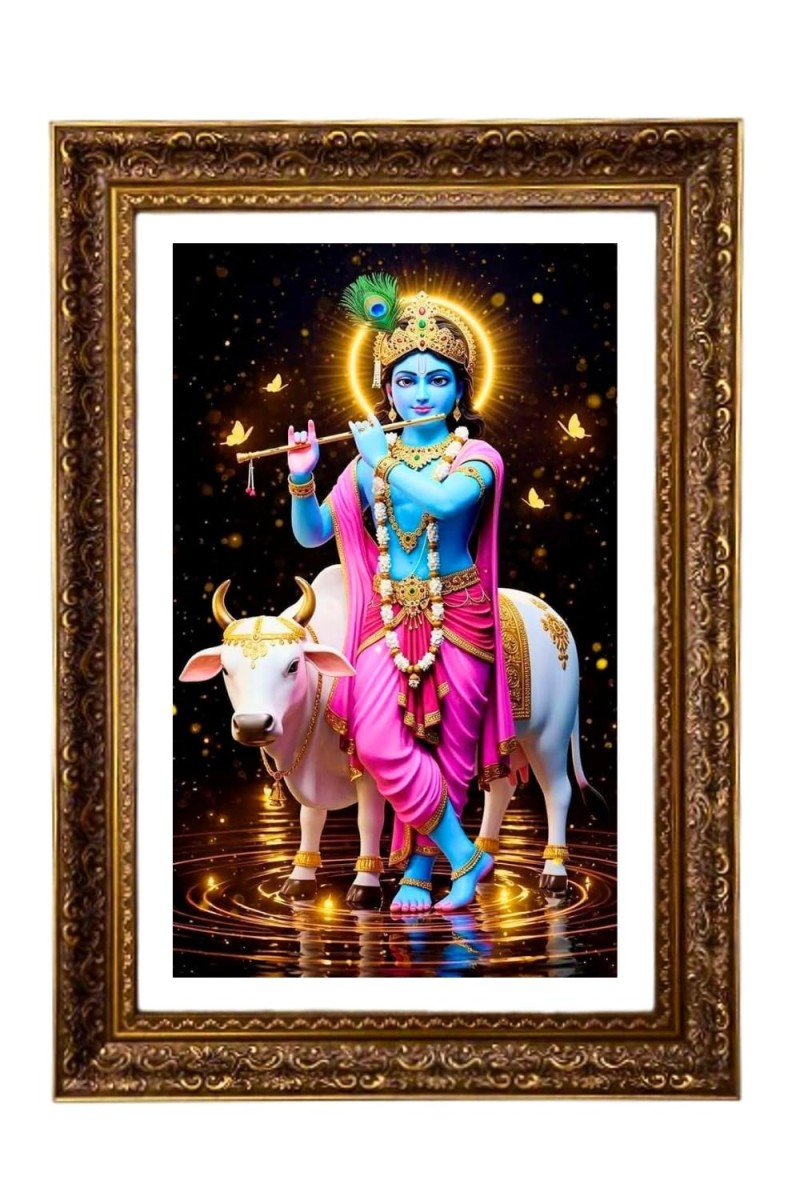 Divine Krishna Big Photo Frame - 20x28 Inches For Home,Temple & Office Decoration (F11141)