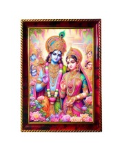Lord Rama Sita Photo Frame For Wall & Table | 7x9 Inch Golden Cherry Finish | Decorative Lord Rama Sita Photo Frame For Home, Office & Pooja Room (F11362)