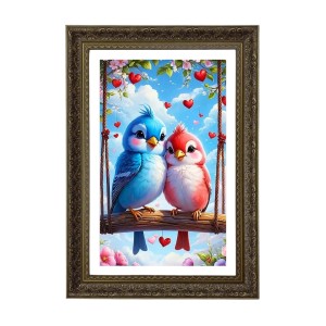 Two Cartoon Lovebirds On A Swing Big Photo Frame - 20x28 Inches For Home,Temple & Office Decoration (F10681) Two Cartoon Lovebirds On A Swing Big Photo Frame - 20x28 Inches For Home,Temple & Office Decoration (F10681)