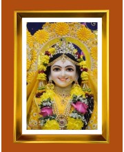 Divine Radha Rani Golden Photo Frame - 10x14 Inches | Elegant Wooden Frame For Home, Office & Temple Decoration | Spiritual Wall & Table Decor and Gift Item
