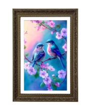 Bluebirds Big Photo Frame - 20x28 Inches For Home,Temple & Office Decoration (F10753)