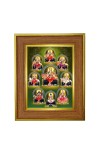 Goddess Nava Durga Photo Frame 10x14 Inches-Brown Wooden Frame For Home, Office & Temple Decoration And Gifting (F6287)