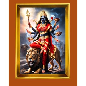Devi Durga Golden Photo Frame - 14x18 Inches | Elegant Wooden Frame For Home, Office & Temple Decoration | Spiritual Wall & Table Decor And Gift Item (F9740) Devi Durga Golden Photo Frame - 14x18 Inches | Elegant Wooden Frame For Home, Office & Temple Decoration | Spiritual Wall & Table Decor And Gift Item (F9740)