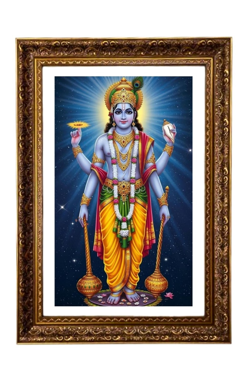 Lord Vishnu Big Photo Frame - 20x28 Inches For Home,Temple & Office Decoration (F11193)