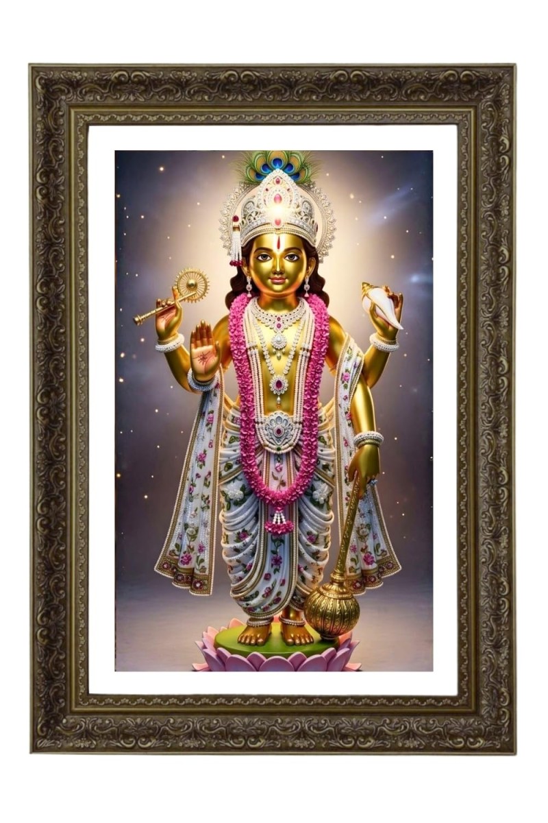Lord Vishnu Big Photo Frame - 20x28 Inches For Home,Temple & Office Decoration (F10757)