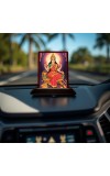 Car Desk/Table Top Maa Laxmi Wooden Photo Stand 3x4 Inches, Compact & Stylish Spiritual Display For Car, Home & Office (Pack Of 1) (F15175)
