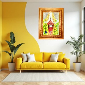 Joy Maa Tara Golden Designer Photo Frame | 14x18 Inch Religious Wall Hanging Frame For Home & Office Decoration | Hindu Deity Spiritual Gift Item