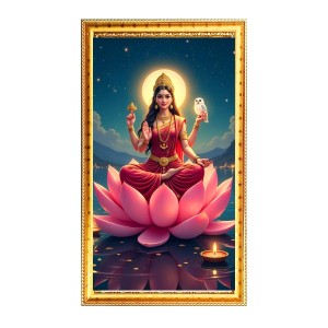 Maa Laxmi Digital Golden Color Photo Frame | Hindu Religious Wall Decor | 8x15 Inches - Inspirational Wall Art For Office, Home Decor - Ideal Spiritual Gift (F10203) Maa Laxmi Digital Golden Color Photo Frame | Hindu Religious Wall Decor | 8x15 Inches - Inspirational Wall Art For Office, Home Decor - Ideal Spiritual Gift (F10203)