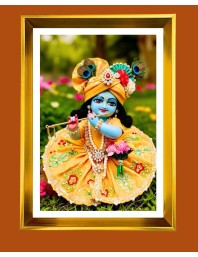 Golden Photo Frame - 10x14 Inches | Elegant Wooden Frame For Home, Office & Temple Decoration | Spiritual Wall & Table Decor and Gift Item