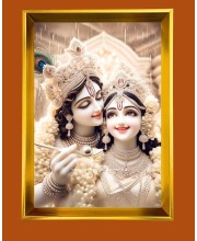 Golden Photo Frame - 12x16 Inches | Elegant Wooden Frame For Home, Office & Temple Decoration | Spiritual Wall & Table Decor And Gift Item