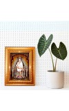 Lord Ganesha Golden Designer Photo Frame | 14x18 Inch Religious Wall Hanging Frame For Home, Office Decoration and Spiritual Gift Item (M3)