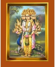 Lord Murugaan Golden Photo Frame - 10x14 Inches | Elegant Wooden Frame For Home, Office & Temple Decoration | Spiritual Wall & Table Decor and Gift Item