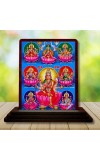 Car Desk/Table Top Ashta Lakshmi Wooden Photo Stand 3x4 Inches, Compact & Stylish Spiritual Display For Car, Home & Office (Pack Of 1) (F14154)