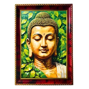 Lord Buddha Photo Frame For Wall & Table | 7x9 Inch Golden Cherry Finish | Decorative Lord Buddha Photo Frame For Home, Office & Pooja Room (F11388) Lord Buddha Photo Frame For Wall & Table | 7x9 Inch Golden Cherry Finish | Decorative Lord Buddha Photo Frame For Home, Office & Pooja Room (F11388)