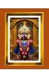 Jai Jagannath Golden Photo Frame - 10x14 Inches | Elegant Wooden Frame For Home, Office & Temple Decoration | Spiritual Wall & Table Decor and Gift Item