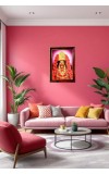 Jai Maa Kali Photo Frame For Wall & Table | 7x9 Inch Golden Cherry Finish | Decorative Jai Maa Kali Photo Frame For Home, Office & Pooja Room (F11390)