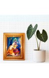 Goddess Lakshmi Golden Designer Photo Frame | 10x14 Inch Religious Wall Hanging Frame For Home, Office Decoration and Spiritual Gift Item (M3)
