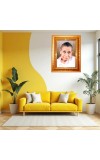 Mirra Alfassa Golden Designer Photo Frame | 10x14 Inch Religious Wall Hanging Frame For Home & Office Decoration | Hindu Deity Spiritual Gift Item