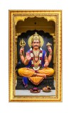 Shani Dev Digital Golden Color Photo Frame | Hindu Religious Wall Decor | 8x15 Inches - Inspirational Wall Art For Office, Home Decor - Ideal Spiritual Gift (F10377)