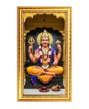 Shani Dev Digital Golden Color Photo Frame | Hindu Religious Wall Decor | 10x17 Inches - Inspirational Wall Art For Office, Home Decor - Ideal Spiritual Gift (F10377)