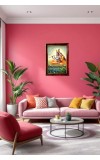 Raadhee Raadhaa Photo Frame For Wall & Table | 7x9 Inch Golden Cherry Finish | Decorative Radhee Radhaa Photo Frame For Home, Office & Pooja Room (F11425)