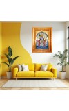 Lord Narayan Golden Designer Photo Frame | 10x14 Inch Religious Wall Hanging Frame For Home & Office Decoration | Hindu Deity Lord Narayan Spiritual Gift Item