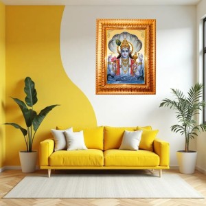 Lord Narayan Golden Designer Photo Frame | 10x14 Inch Religious Wall Hanging Frame For Home & Office Decoration | Hindu Deity Lord Narayan Spiritual Gift Item Lord Narayan Golden Designer Photo Frame | 10x14 Inch Religious Wall Hanging Frame For Home & Office Decoration | Hindu Deity Lord Narayan Spiritual Gift Item