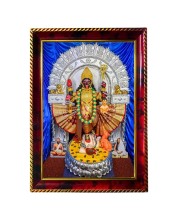 Goddess Kali Photo Frame For Wall & Table | 7x9 Inch Golden Cherry Finish | Decorative Goddess Kali Photo Frame For Home, Office & Pooja Room (F11641)