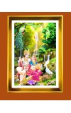 Golden Photo Frame - 10x14 Inches | Elegant Wooden Frame For Home, Office & Temple Decoration | Spiritual Wall & Table Decor and Gift Item