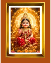 Golden Photo Frame - 10x14 Inches | Elegant Wooden Frame For Home, Office & Temple Decoration | Spiritual Wall & Table Decor and Gift Item