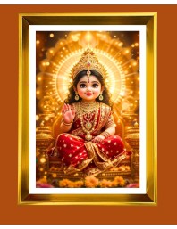 Golden Photo Frame - 10x14 Inches | Elegant Wooden Frame For Home, Office & Temple Decoration | Spiritual Wall & Table Decor and Gift Item