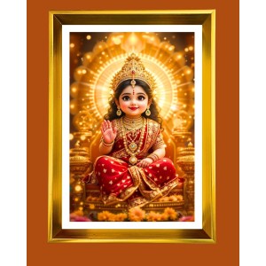 Golden Photo Frame - 10x14 Inches | Elegant Wooden Frame For Home, Office & Temple Decoration | Spiritual Wall & Table Decor and Gift Item