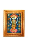 Baby Krishna Golden Designer Photo Frame | 10x14 Inch Religious Wall Hanging Frame For Home, Office Decoration and Spiritual Gift Item (M1)