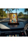 Car Desk/Table Top Lord Little Krishna Wooden Photo Stand 3x4 Inches, Compact & Stylish Spiritual Display For Car, Home & Office (Pack Of 1) (F14232)
