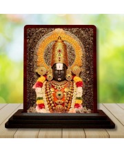 Car Desk/Table Top Lord Balaji Wooden Photo Stand â€“ 3x4 Inches, Compact & Stylish Spiritual Display For Car, Home & Office (Pack Of 1) (F15156)