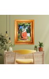 Baba Lokenath Brahmachari Golden Designer Photo Frame | 10x14 Inch Religious Wall Hanging Frame For Home & Office Decoration | Hindu Deity Spiritual Gift Item